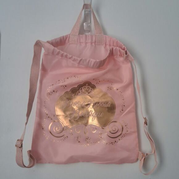 Disney Other - Disney Bibbidi  Bobbidi Boutique Adjustable Backpack Sack Pink and Gold